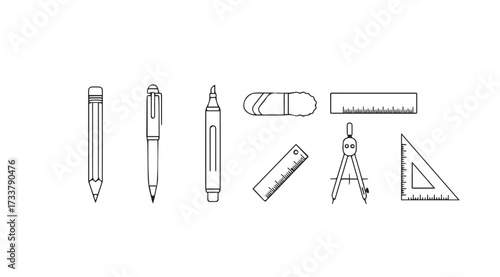 Vector art of stationery