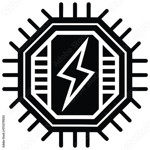 Energy Smart Chip Background Icon
