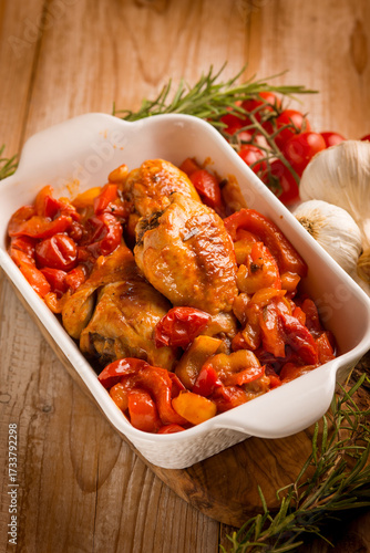 chicken with pepper, traditional italian recipe