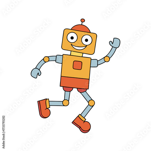 Adobe Illustrator Artwork of a dancing Robot 
