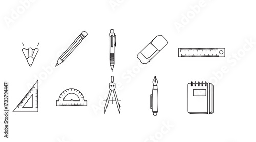Vector art of drafting tools isolated