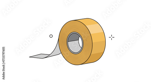 A roll of adhesive tape with the end peeling off ready for use.