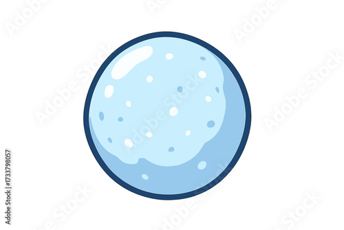 Snowball icon in flat cartoon style. Vector illustration for winter concepts like cold weather, holidays, Christmas, and New Year. Perfect for snowball fight games and fun designs.