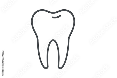 Tooth line icon. Simple vector illustration for dentistry, dental clinic logo, or oral health concept. Molar symbol for stomatology, hygiene, and medical care. Minimalist design.