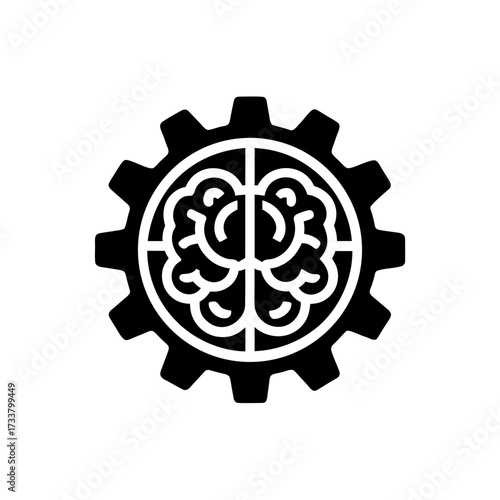 Brain inside of a gear icon