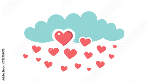Heart rain cloud vector illustration for valentine's day love romance wedding anniversary design element art