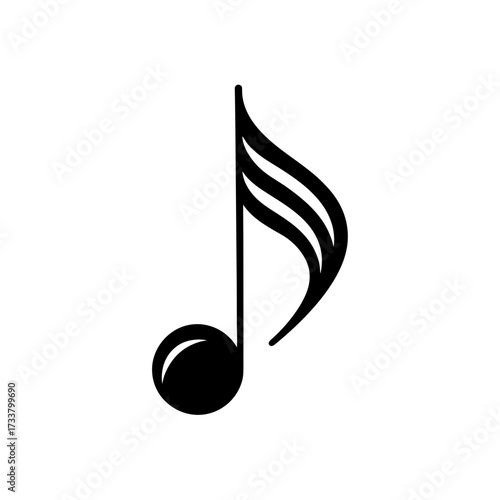 Isolated single music symbol
