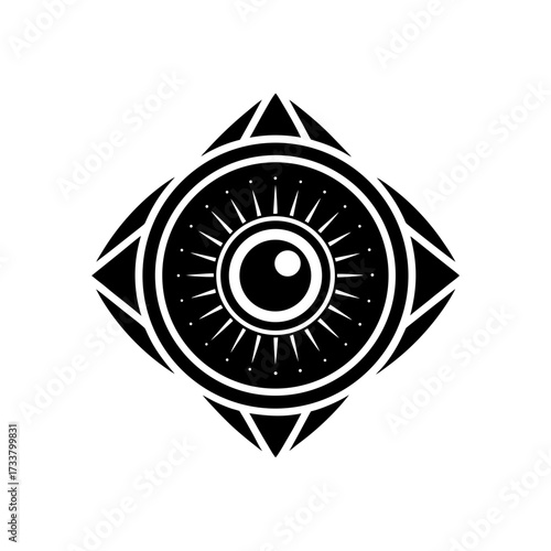 Eye symbol in diamond shape art