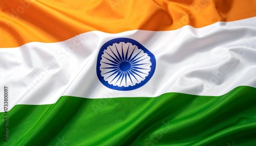 Indian flag against clear sky—pure emblem of national pride and timeless identity.