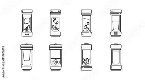 Vector art of infusion bottle set on