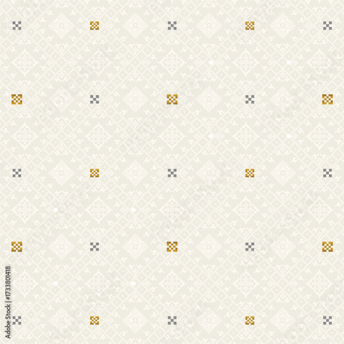 Beige colored songket pattern textile