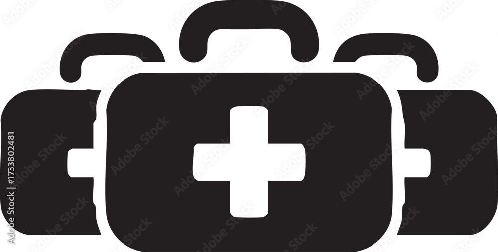 Fototapeta premium Healthcare Icon of First Aid Kit Vector Illustration for Medical Emergency