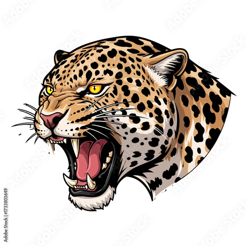 Leopard Head Mascot Vector – Ferocious Wild Cat Logo