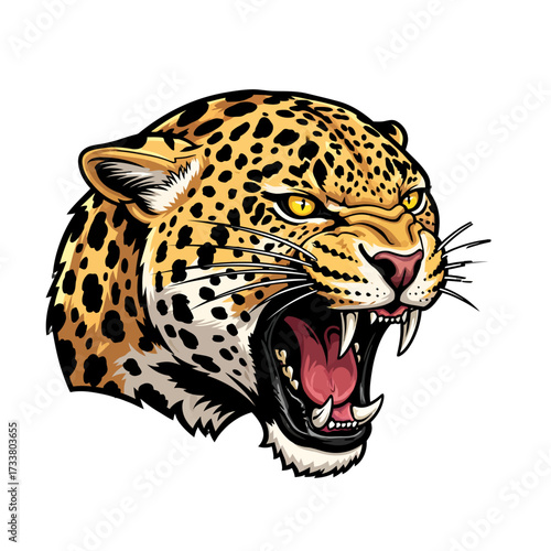 Leopard Head Mascot Vector – Ferocious Wild Cat Logo