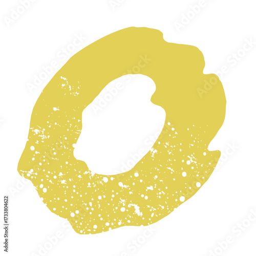 A yellow, thick, irregular loop with an open center, perfect for bold visual framing