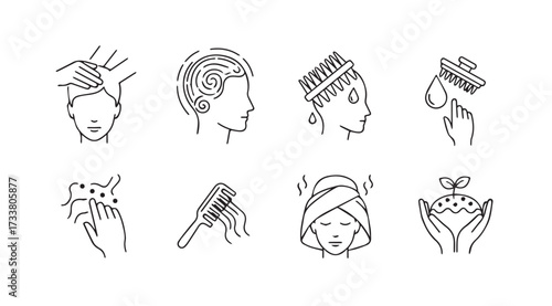 Vector art of hair care