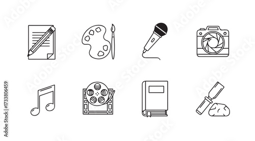 Vector art of art and media icons