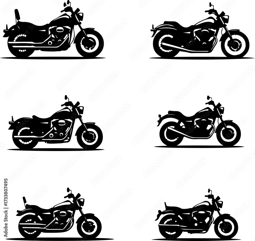 Obraz premium Motorcycle Silhouette Vector Bundle