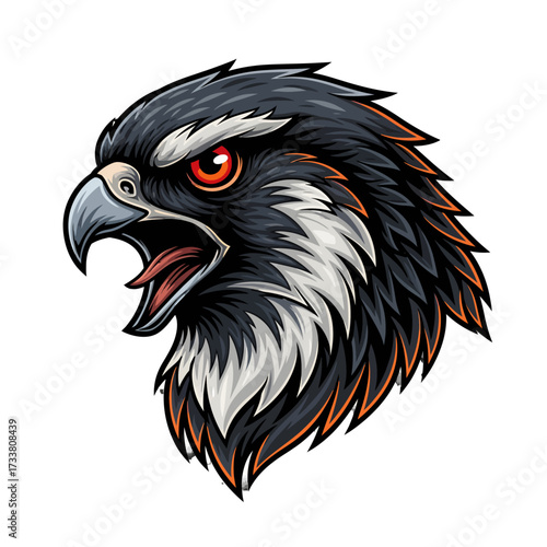 Fierce Falcon Head Mascot Vector – Predator Bird Logo