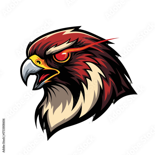 Fierce Falcon Head Mascot Vector – Predator Bird Logo