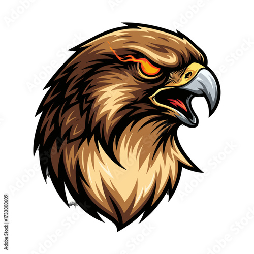 Fierce Falcon Head Mascot Vector – Predator Bird Logo