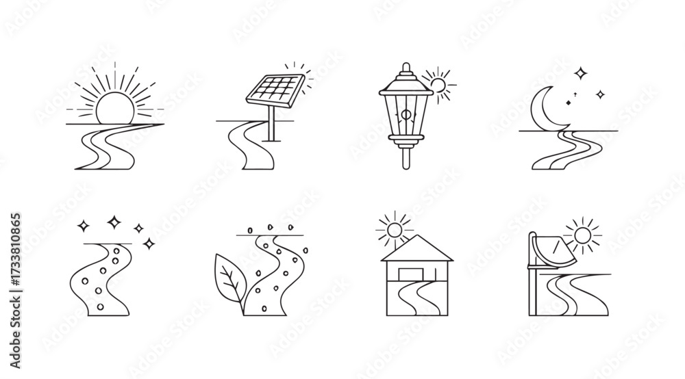 Fototapeta premium Vector art of nature path outline