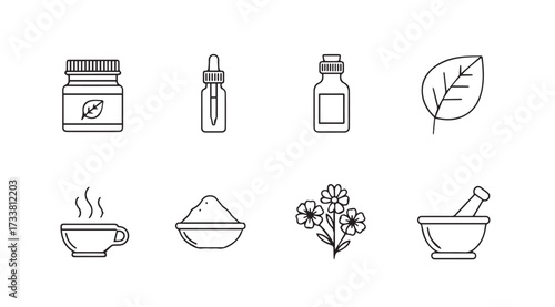 Vector art of herbal medicine isolated