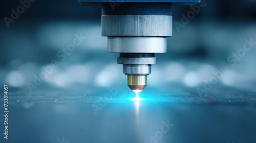 Intricate precision: A close-up shot of a laser cutter in action, meticulously carving and shaping metal with surgical accuracy. This showcases the powerful technology behind industrial fabrication.