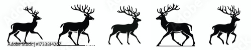 vector black and white silhouette of a deer