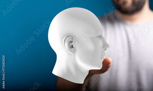 Abstract image of a man hol...