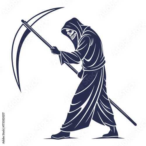 Grim Reaper with Scythe Silhouette death dark