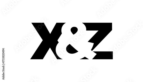 XZ logo design in bold style. Black white identity symbol. Modern typography emblem. Corporate branding icon.