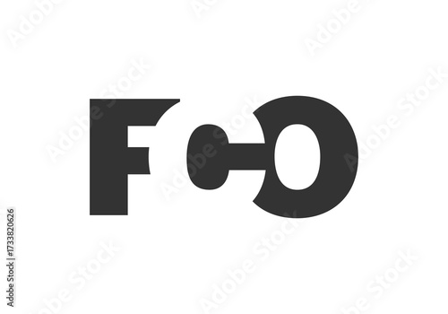 FCO logo design. Initial letter F C O bold font style for tech startups, consulting, corporate branding. Creative company name, headlines typography identity, trendy logotype.