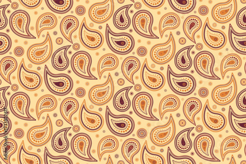 Leaf designer at cool motif. Pattern clothing on complexity rectangle. Delicate print with repeating heritage.