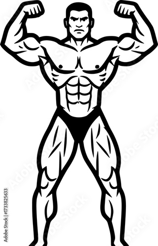 Simple vector icon bodybuilder
