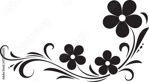 Vintage flower swirl illustration vector for patterns and invitations