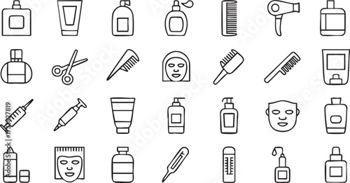 Wellness and spa icon pack with skincare, face masks, and beauty essentials