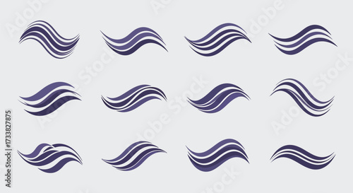 Dynamic Vector Waves Design, Abstract Background, Digital Art, Graphic Elements, Creative Showcase, Purple Color Palette