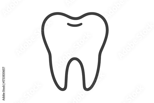 Tooth line icon for dental care and dentistry concepts. Vector illustration of a clean molar symbol for a dentist, clinic, or oral hygiene. Simple, minimalist outline design.