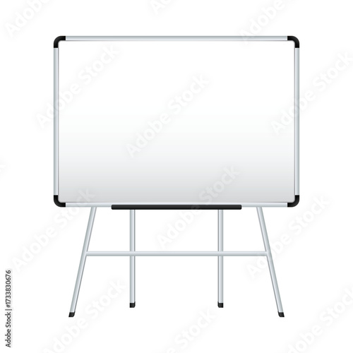 Blank Whiteboard on Easel Stand Vector Illustration