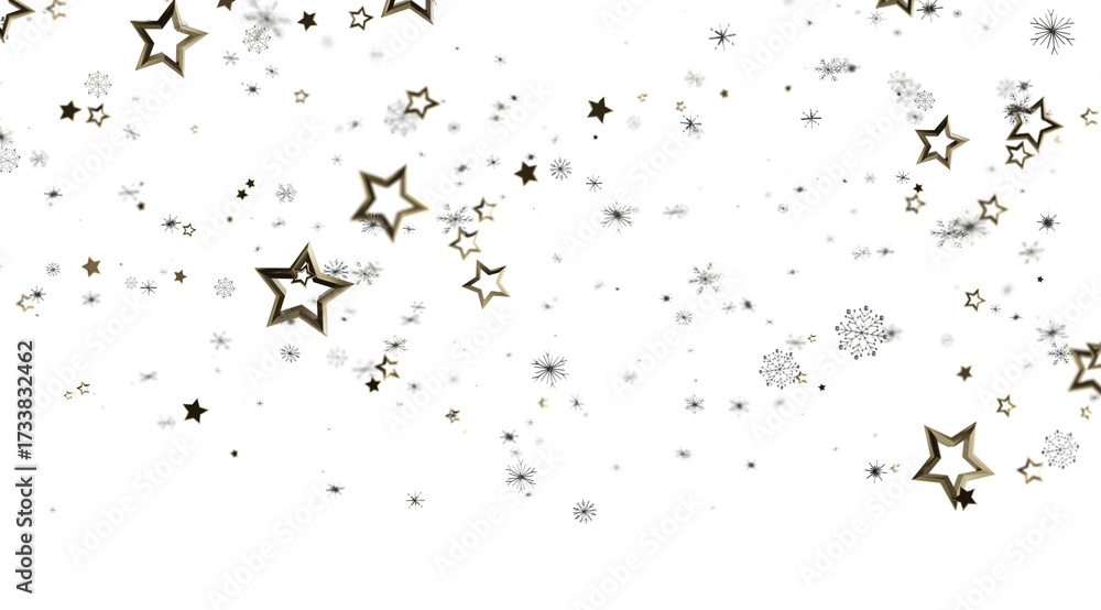 Obraz premium Elegant background with gold stars and snowflakes. Perfect for holidays, celebrations, and winter themes.