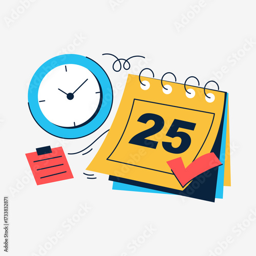 Reminder For Meeting Appointment With Calendar And Clock Notification Illustration