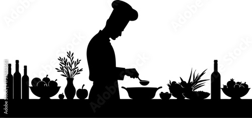 Outdoor Chef Silhouette