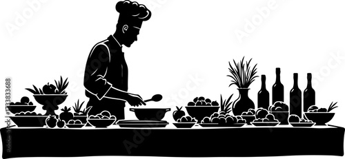 Outdoor Chef Silhouette