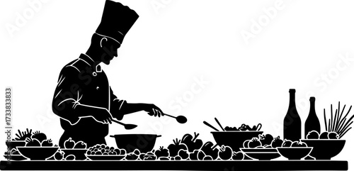 Outdoor Chef Silhouette