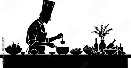 Outdoor Chef Silhouette
