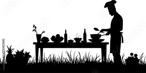 Outdoor Chef Silhouette