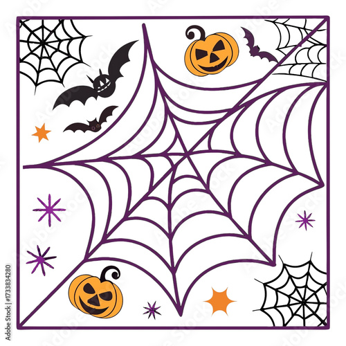 halloween background with spider web