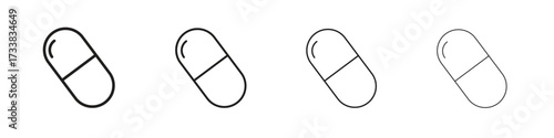 Capsules icon collection. Line vector sign, symbol for web and mobile