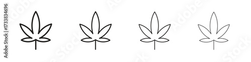 Cannabis icon collection. Line vector sign, symbol for web and mobile